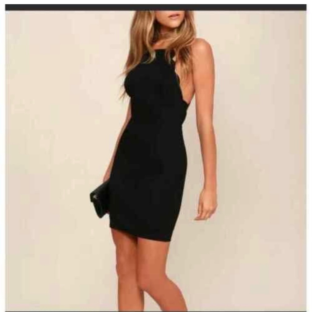 Lush Scallop Detail Cross Back Black Dress Adjustable Straps | Size small EUC